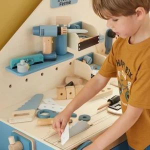 Grand établi De Bricolage En Bois FSC® Et Métal Bleu – Vertbaudet 10