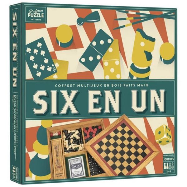 Bon marché 👏 Professor Puzzle Coffret Multijeux En Bois : Six En Un 🎁 1