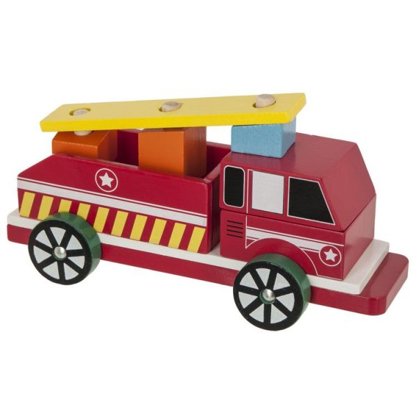 Sortie 😀 Be Toys Camion Pompier En Bois – Rouge 💯 1