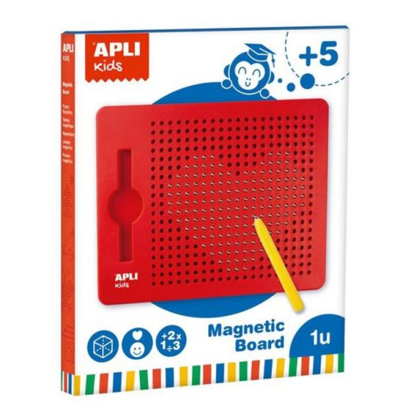 Remise ⭐ Apli Agipa Ardoise Magique Magnétique Rouge + 10 Fiches Enfant 🔥 1