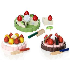 Tout neuf 🥰 MAGNI Jouet En Bois – Tarte Aux Fruits à Découper Magni 🥰 10