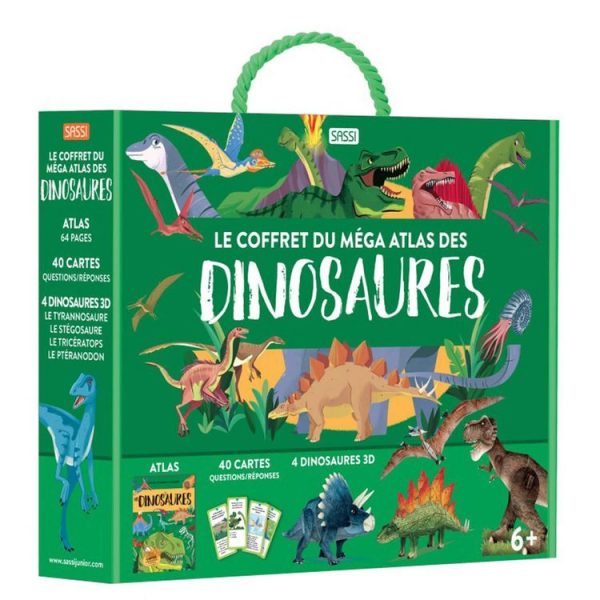 Le moins cher 😀 SASSI JUNIOR Coffret Livre Et Maquettes 3D : Méga Atlas Des Dinosaures 👍 1