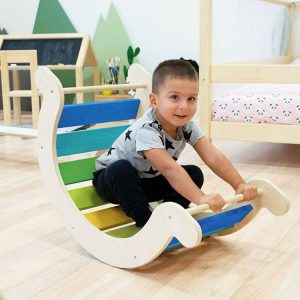 Coupon 🥰 Youdoit Planche D’équilibre Montessori YUPEE – Bois Massif – Dégradé Couleurs Froides 🌟 7