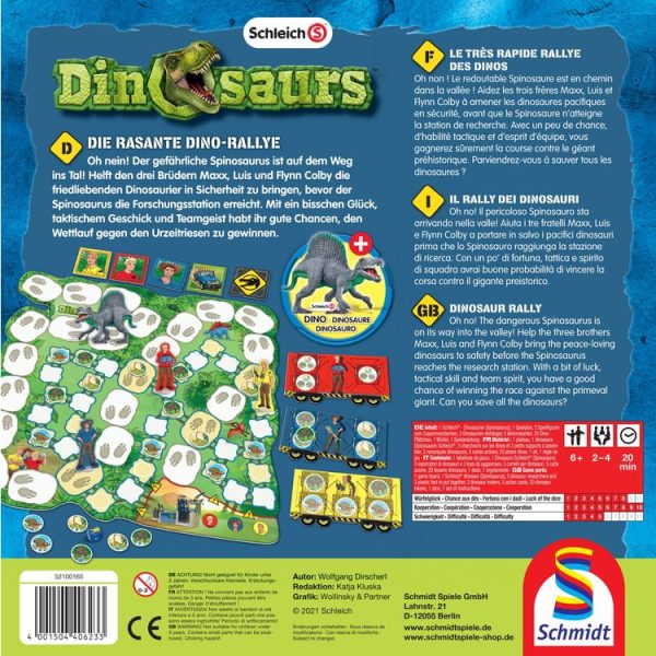 Meilleur prix 💯 Schmidt Jeu Dino Rallye – La Course Aux Dinosaures + Figurine Spinosaure 🔔 3